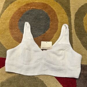 NWT Showpo Adelaide White Tweed Very Short Crop Top Tank Adjustable Size US 12